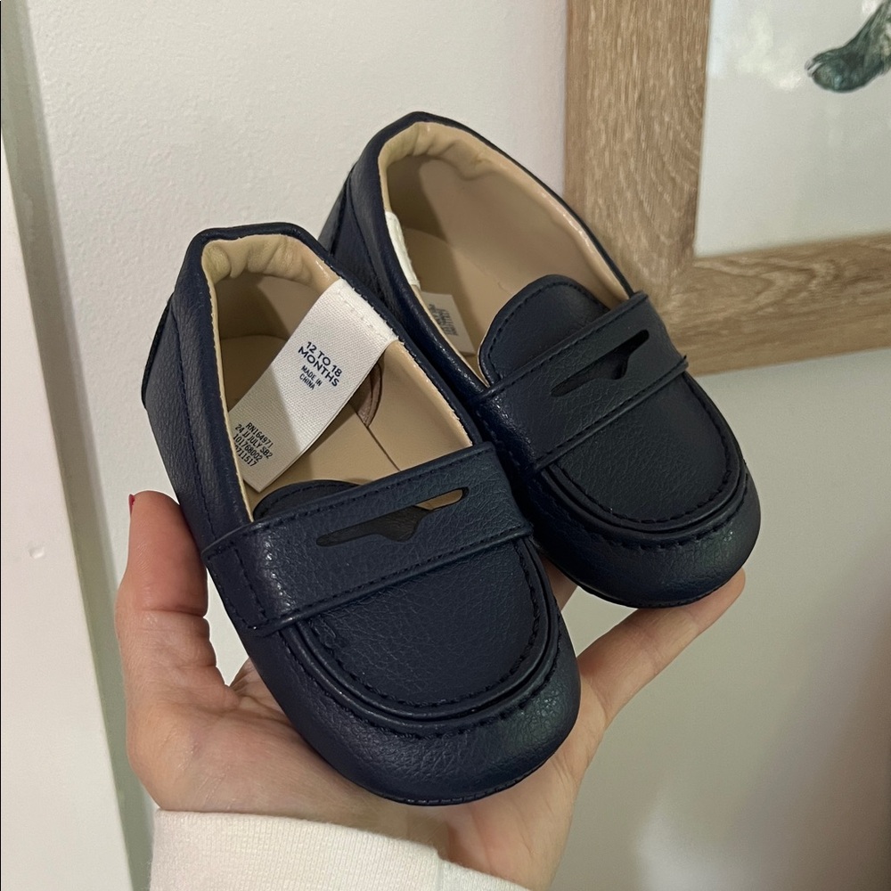 Janie and Jack Navy Kids Dress Loafers